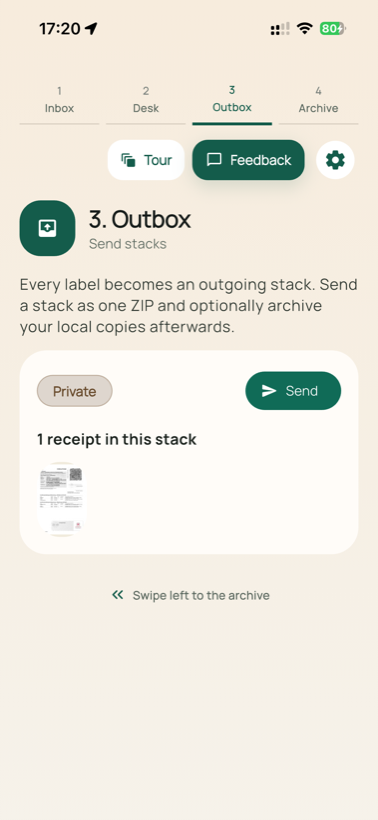 Outbox in Zettelheld